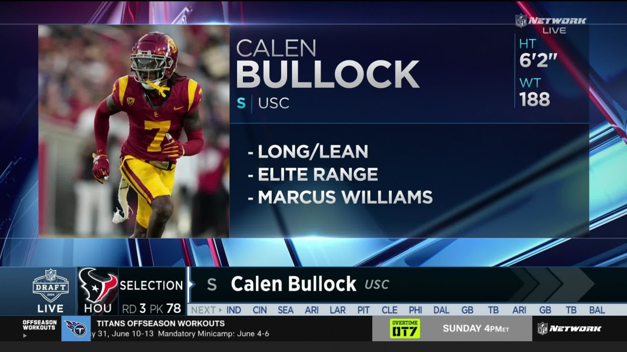 Houston Texans select safety Calen Bullock with No. 78 pick in 2024 draft