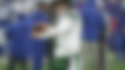 New York Jets quarterback Zach Wilson (2) warms up before an NFL football game against the New York Giants, Sunday Oct. 29, 2023, in East Rutherford, N.J. (AP Photo/Bryan Woolston)