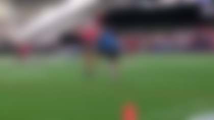 Avery Bratton bats away Throckmorton's hopeful deep ball