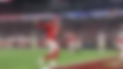 Kansas City Chiefs quarterback Patrick Mahomes (15) celebrates a touchdown pass during the NFL Super Bowl LVIII game against the San Francisco 49ers on Sunday, February 11, 2024 in Las Vegas, Nevada.