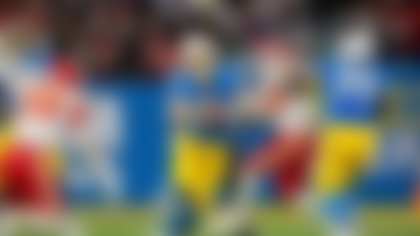 Los Angeles Chargers quarterback Justin Herbert (10) scrambles against the Kansas City Chiefs in an NFL football game, Friday, Sept. 5, 2025, in São Paulo, Brazil. (AP Photo/Jeff Lewis)