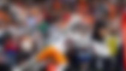 Denver Broncos linebacker Nik Bonitto (15) pressures Houston Texans quarterback Davis Mills (10) during an NFL football game against the Houston Texans, Sunday, Nov. 2, 2025, in Houston, Texas. (Ben Swanson/Denver Broncos via AP)