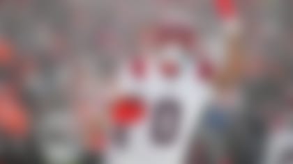 New England Patriots cornerback Christian Gonzalez celebrate after an interception against the Denver Broncos during the second the half of the AFC Championship NFL football game, Sunday, Jan. 25, 2026, in Denver. (AP Photo/Garrett W. Ellwood)