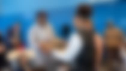 Chicago Bears wide receiver DJ Moore (2) along with UnitedHealthCare handout new shoes to children at SOS Children’s Village, Tuesday, October 24, 2023, in Chicago, Illinois.