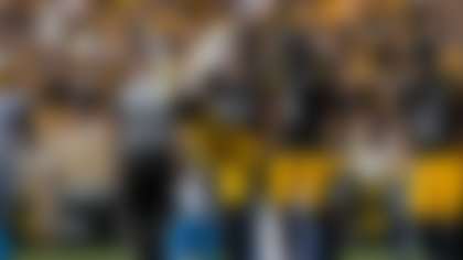 Pittsburgh Steelers linebacker T.J. Watt (90) celebrates after a sack during an NFL football game, Sunday, Sep. 22, 2024, in Pittsburgh. (AP Photo/Matt Durisko)