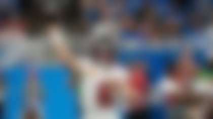 Tampa Bay Buccaneers quarterback Baker Mayfield throws during the second half of an NFL football game against the Detroit Lions, Sunday, Sept. 15, 2024, in Detroit. (AP Photo/Paul Sancya)