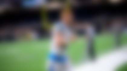 Carolina Panthers quarterback Andy Dalton (14) leaves the field after an NFL football game against the New Orleans Saints in New Orleans, Sunday, Sept. 8, 2024. (AP Photo/Matthew Hinton)
