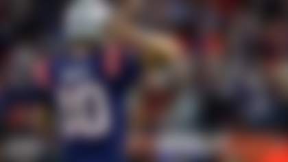 New England Patriots quarterback Drake Maye (10) makes a pass during the second half of an NFL wild card playoff football game against the Los Angeles Chargers, Sunday, Jan. 11, 2026, in Foxborough, Mass. (AP Photo/Greg M. Cooper)