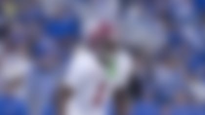 Alabama defensive back Kool-Aid McKinstry (1) awaits the snap during the second half of an NCAA college football game in Lexington, Ky., Saturday, Nov. 11, 2023. (AP Photo/Michelle Haas Hutchins)