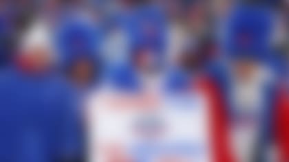 Buffalo Bills fans holds a sign bidding farewell to Highmark Stadium during an NFL football game against the New York Jets in Orchard Park, N.Y., Sunday Jan. 4, 2026. (AP Photo/ Jeffrey T. Barnes)