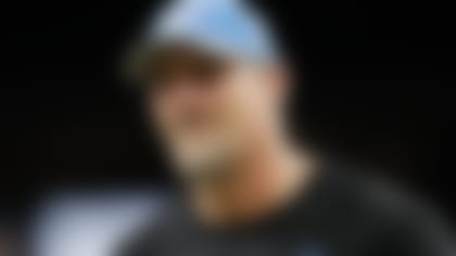 Detroit Lions head coach Dan Campbell is seen before the first half of an NFL football game against the New Orleans Saints, Sunday, Dec. 3, 2023, in New Orleans. (AP Photo/Butch Dill)