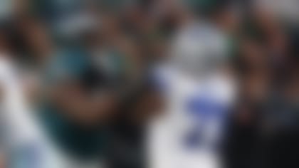 Philadelphia Eagles defensive tackle Jordan Davis (90) battles Dallas Cowboys offensive tackle Tyler Smith (73) during an NFL football game, Sunday, Nov. 5, 2023, in Philadelphia. (AP Photo/Rich Schultz)