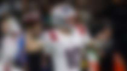 New England Patriots quarterback Drake Maye throws during the first half of an NFL football game against the New Orleans Saints, Sunday, Oct. 12, 2025, in New Orleans. (AP Photo/Butch Dill)