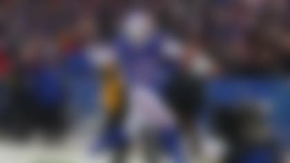 Buffalo Bills quarterback Josh Allen reacts after running for a touchdown against the Cincinnati Bengals during the second half of an NFL football game, Sunday, Dec. 7, 2025, in Orchard Park, N.Y. (AP Photo/Jeffrey T. Barnes)