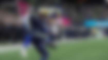 Seattle Seahawks cornerback Devon Witherspoon (21) breaks up a pass to Los Angeles Rams wide receiver Konata Mumpfield (15) in the end zone in the NFC Championship NFL football game Sunday, Jan. 25, 2026, in Seattle. (AP Photo/Lindsey Wasson)