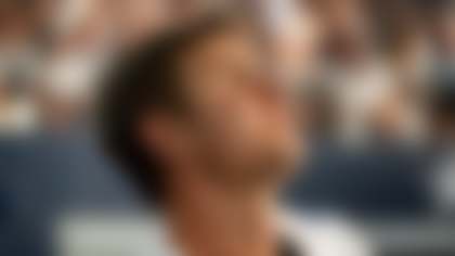 Dallas Cowboys place kicker Brandon Aubrey looks at the video board during the second half of an NFL football game against the Baltimore Ravens Sunday, Sept. 22, 2024, in Arlington, Texas. (AP Photo/Jeffrey McWhorter)