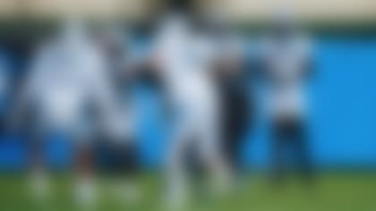 Beckenstein films a practice during the 2025 regular season, one of her many roles with the team. (Cassie Baker/Carolina Panthers)