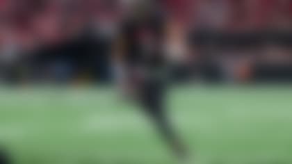 Atlanta Falcons running back Bijan Robinson (7) runs the ball during the first half of an NFL football game against the New Orleans Saints, Sunday, Jan. 4, 2026, in Atlanta. (AP Photo/Danny Karnik)