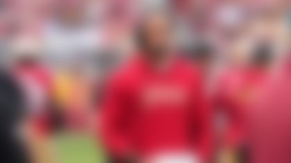 San Francisco 49ers defensive coordinator Robert Saleh watches from the sideline during the first half of an NFL football game against the Tennessee Titans, Sunday, Dec. 14, 2025, in Santa Clara, Calif. (AP Photo/Godofredo A. Vásquez)