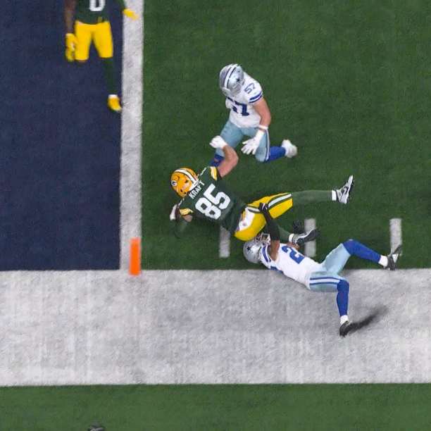 Jordan Love's 15-yard connection with Kraft finishes 1 inch shy of goal line