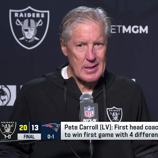 Head coach Pete Carroll reflects on first win as Las Vegas Raiders' head  coach