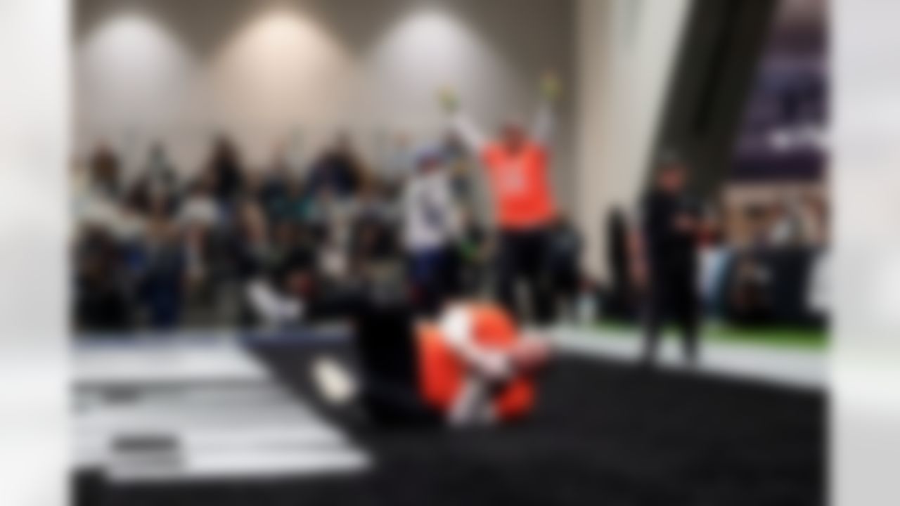 Denver Broncos offensive tackle Garett Bolles (72) scores a touchdown during the 2026 Pro Bowl Game on Tuesday, February 3, 2026 in San Francisco, California.