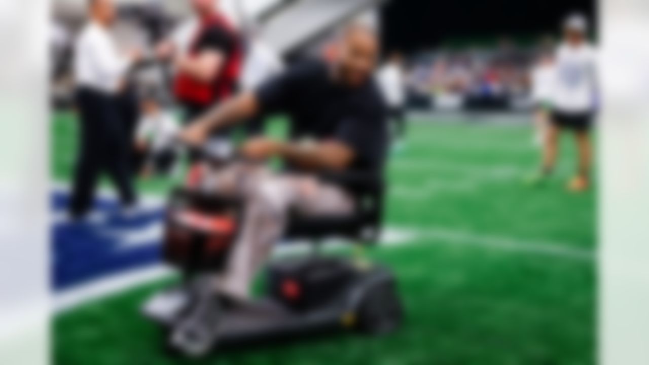 Green Bay Packers defensive end Micah Parsons (1) steers his wheelchair during the 2026 Pro Bowl Game on Tuesday, February 3, 2026 in San Francisco, California. (Alika Jenner/NFL)