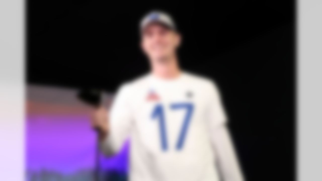 Dallas Cowboys place kicker Brandon Aubrey (17) reacts during the 2026 Pro Bowl Skills Challenge on Sunday, February 1, 2026 in San Francisco.