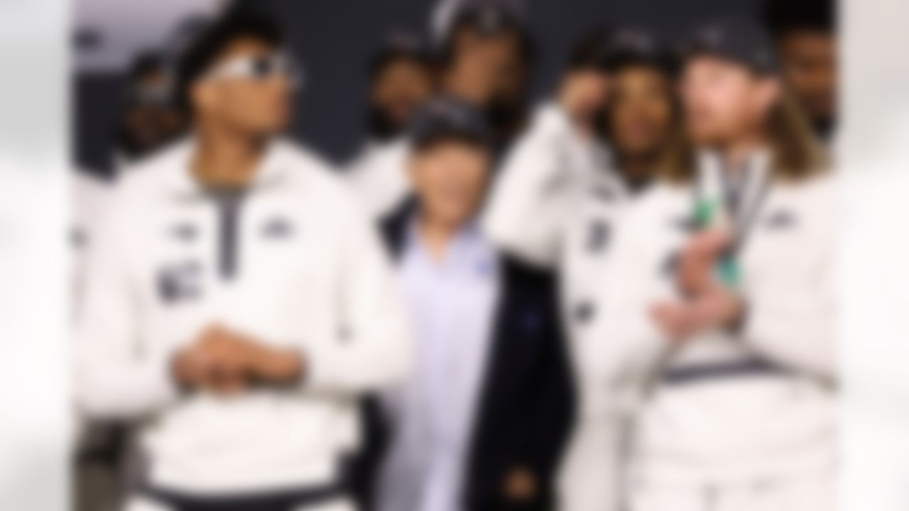 New England Patriots owner Robert Kraft looks on from the stage during Opening Night ahead of Super Bowl LX on Monday, February 2, 2026 in San Jose, California.