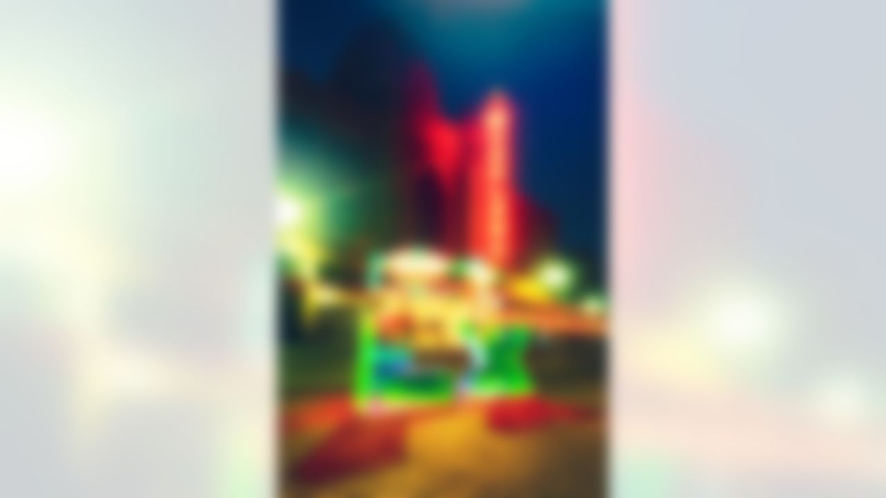 General view of Oakland's historic Fox Theater taken at nighttime.  Photo permit assistance courtesy GASS Entertainment.