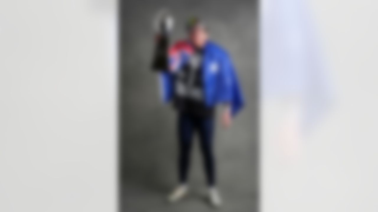 Seattle Seahawks punter Michael Dickson (4) poses for a portrait with the Vince Lombardi Trophy after the NFL Super Bowl LX football game against the New England Patriots on Sunday, February 8, 2026 in Santa Clara, Calif.