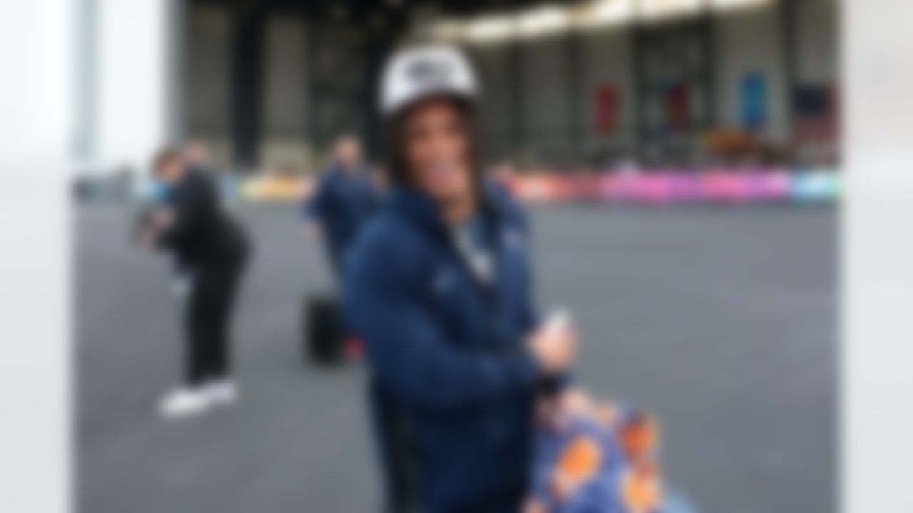 New England Patriots wide receiver DeMario Douglas (3) arrives at San Jose Mineta International Airport ahead of Super Bowl LX on Sunday, February 1, 2026 in San Jose, Calif.