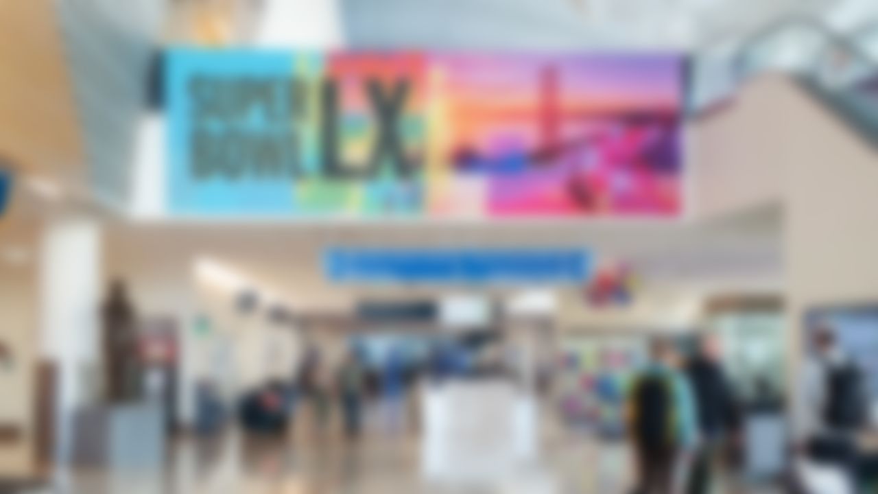 Golden Gate Bridge image used as decor within the San Jose Mineta International Airport.