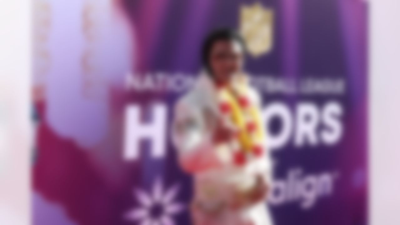 Elvis impersonator poses for a photo at the red carpet at the NFL Honors awards show on Thursday, February 8, 2024 in Las Vegas, Nevada.