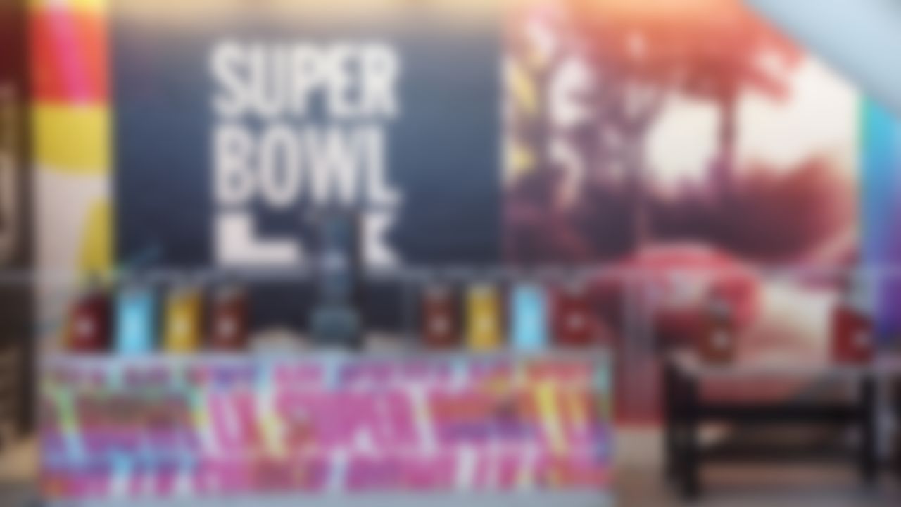 Alamo Square Park image used as decor on a wall within Levi's Stadium.