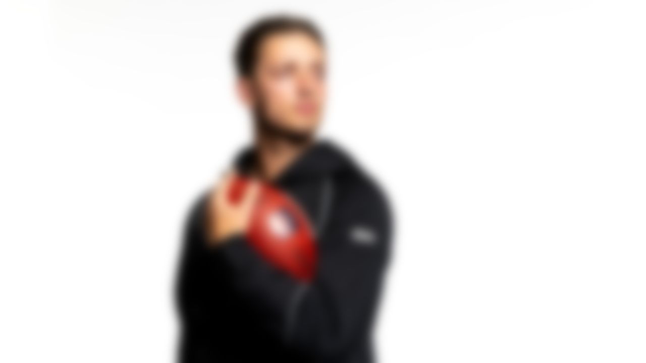 Miami quarterback Carson Beck (04) poses for a portrait during the 2026 NFL Scouting Combine on Thursday, February 26, 2026 in Indianapolis, Indiana.