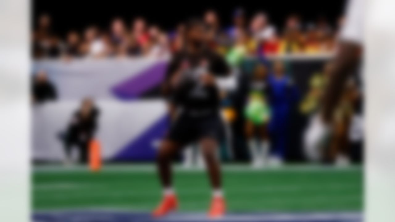 Cleveland Browns quarterback Shedeur Sanders (12) drops back to pass during the 2026 Pro Bowl Game on Tuesday, February 3, 2026 in San Francisco, California.