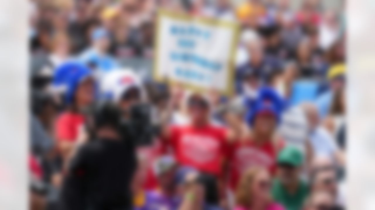 Fans cheer during the Pro Football Hall of Fame Class of 2025 Enshrinement Ceremony on Saturday, August 2, 2025 in Canton, Ohio.