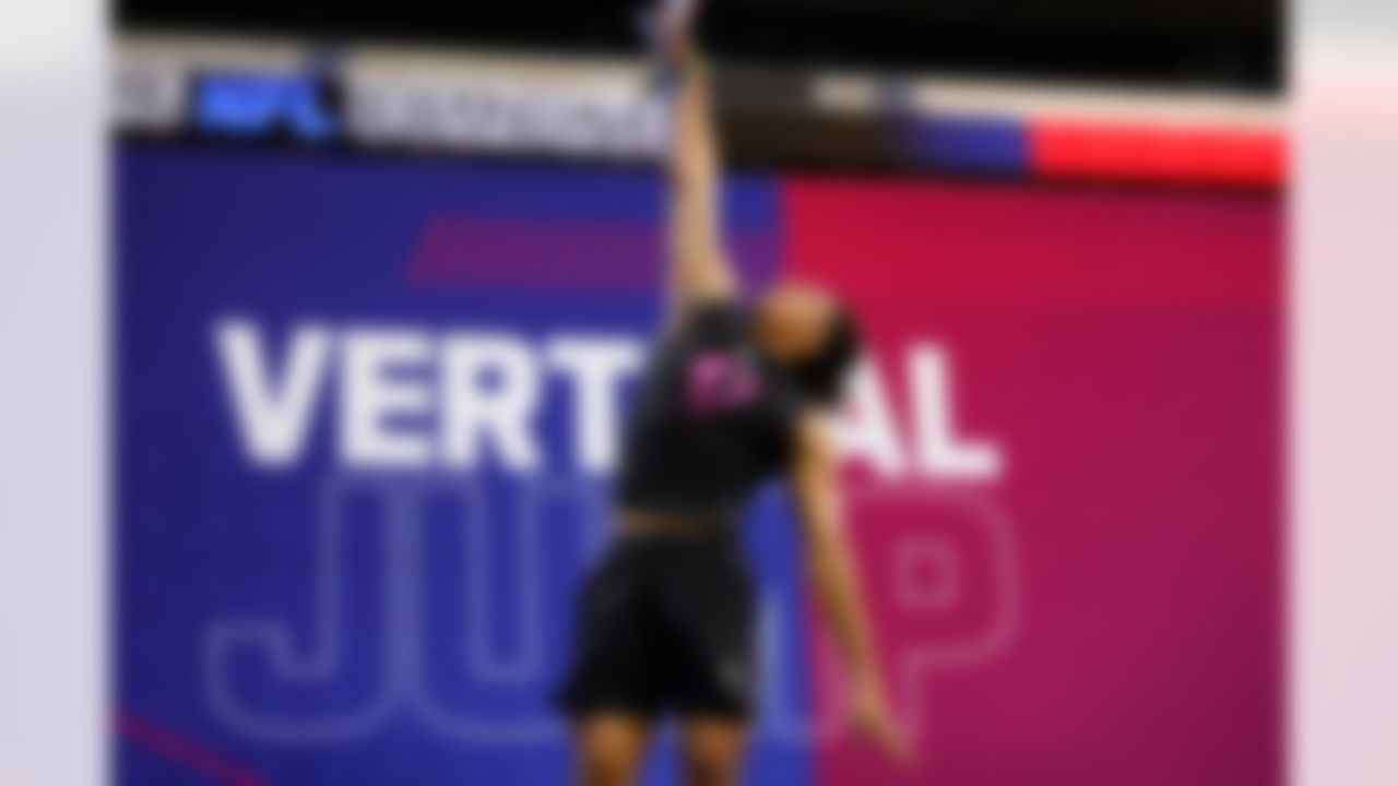 Arizona defensive back Genesis Smith (47) participates in the vertical jump during the 2026 NFL Scouting Combine on Friday, February 27, 2026 in Indianapolis, Indiana.
