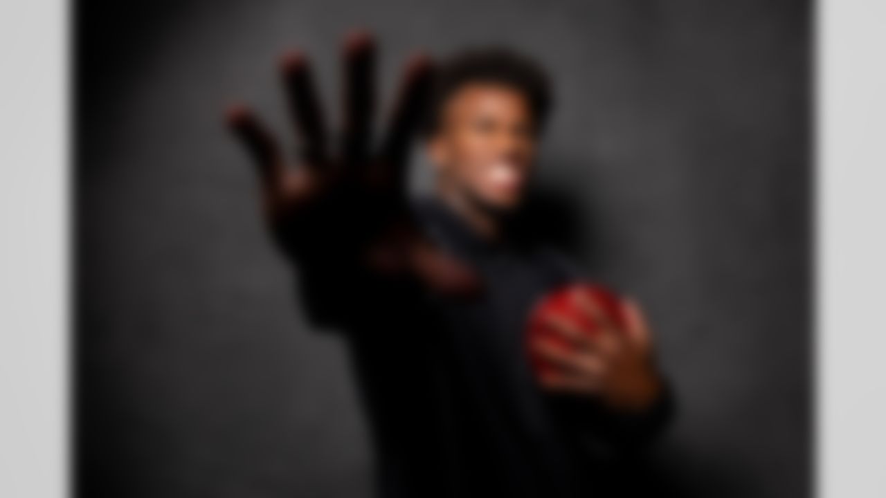 Ohio State defensive back Caleb Downs (34) poses for a portrait during the 2026 NFL Scouting Combine on Thursday, February 26, 2026 in Indianapolis, Indiana.