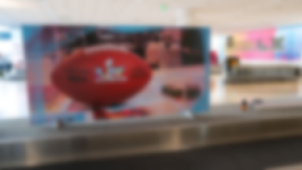 NFL Superbowl LX out of home and decor at San Jose Mineta International Airport on Monday, February 2, 2026 in San Jose, California.