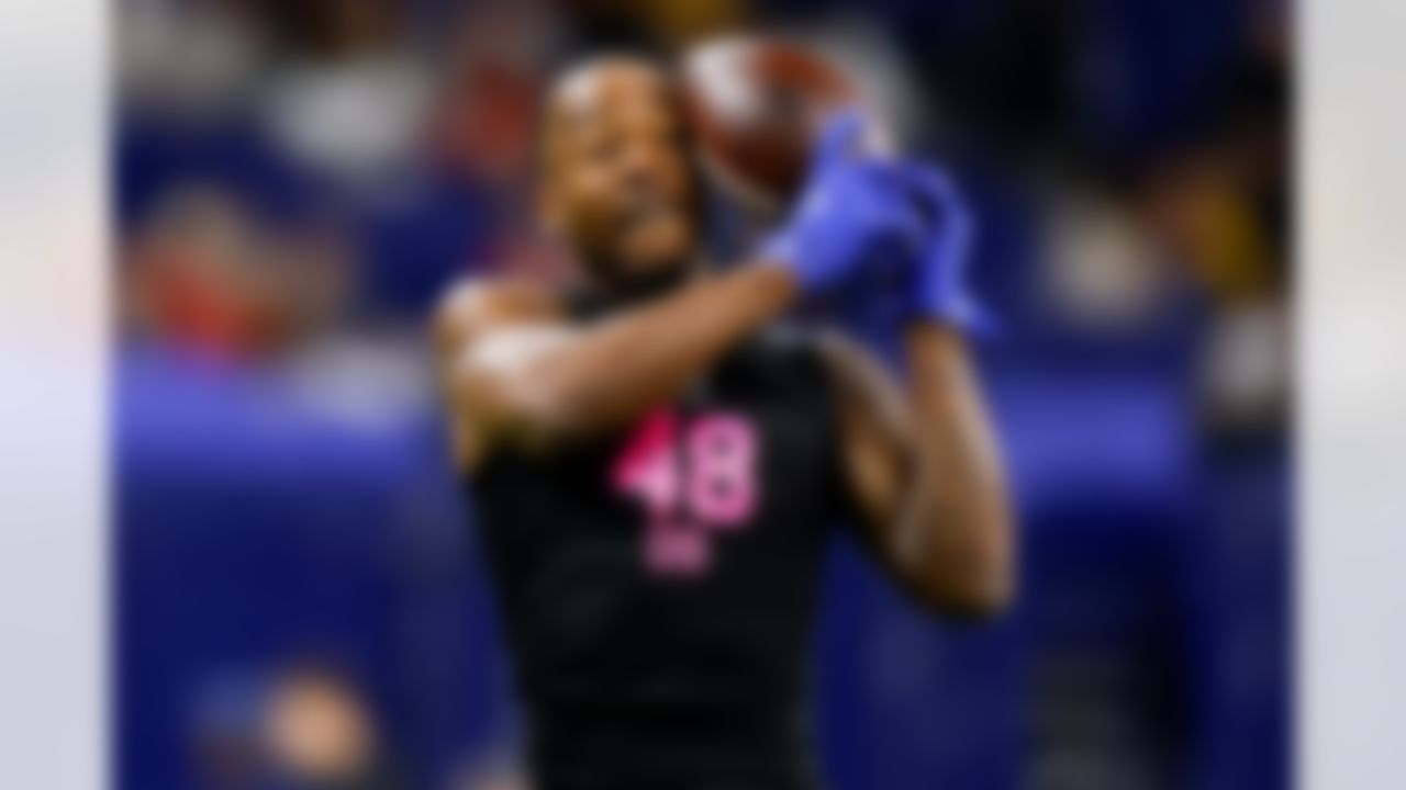Oklahoma defensive back Robert Spears-Jennings (48) participates in a drill during the 2026 NFL Scouting Combine on Friday, February 27, 2026 in Indianapolis, Indiana.