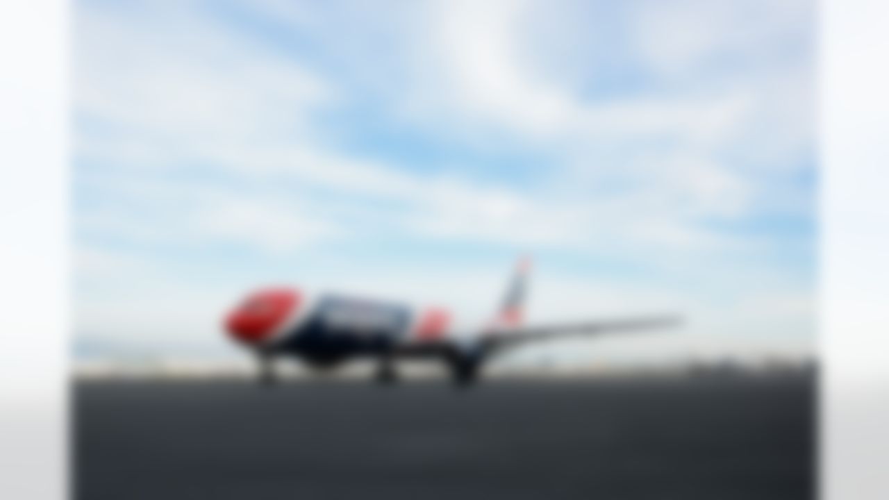 The New England Patriots arrive at San Jose Mineta International Airport ahead of Super Bowl LX on Sunday, February 1, 2026 in San Jose, Calif.