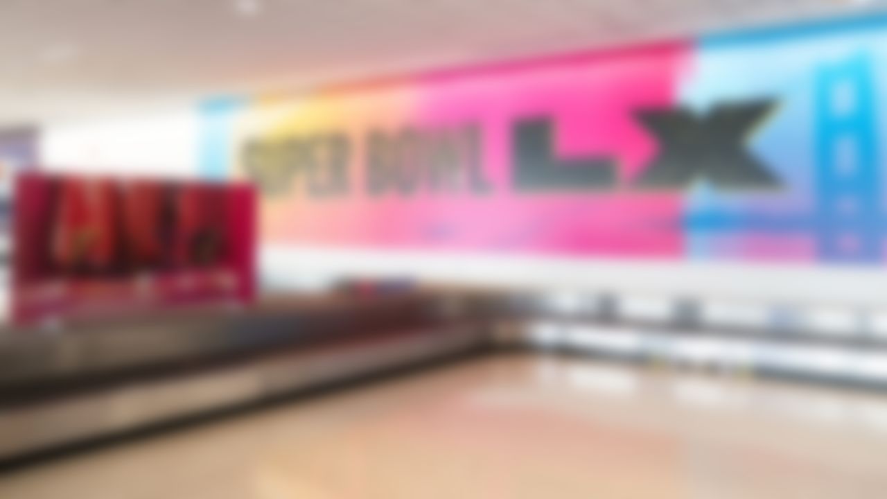 Palace of Fine Arts image used as decor at San Jose Mineta International Airport.