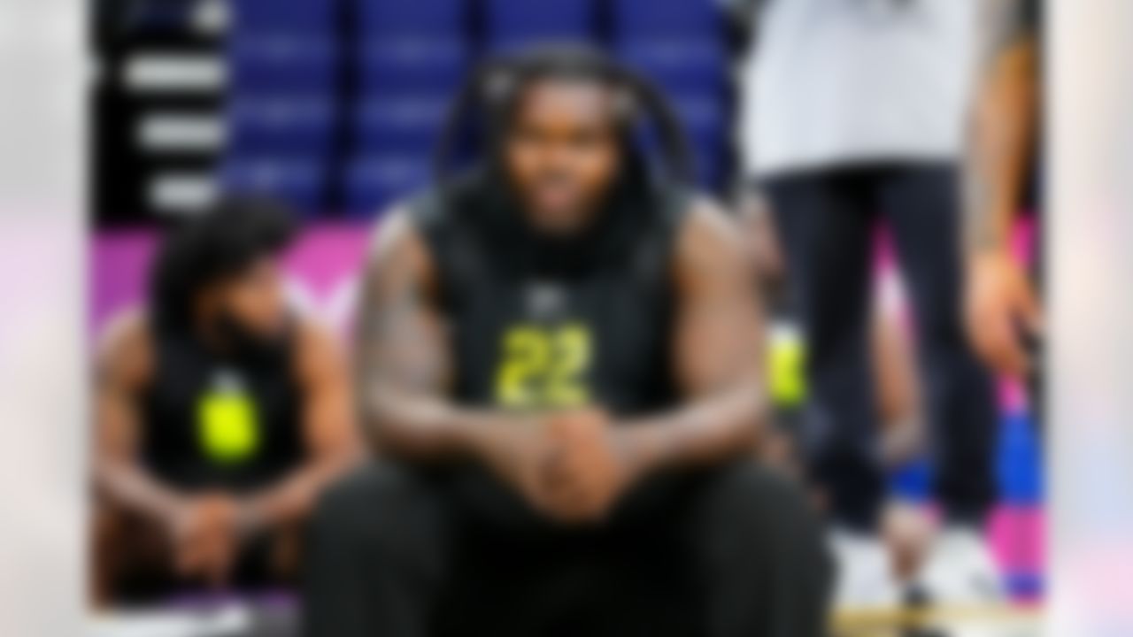 Georgia defensive lineman Christen Miller (22) looks on during the 2026 NFL Scouting Combine on Thursday, February 26, 2026 in Indianapolis, Indiana.