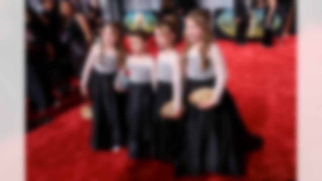 Matthew Stafford's daughters pose for a photo on the red carpet prior to the NFL Honors awards show on Thursday, February 5, 2026 in San Francisco, California.