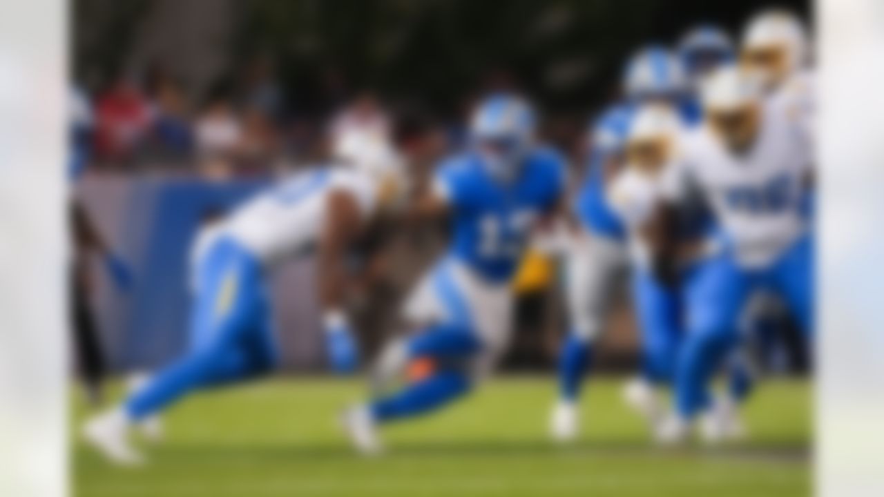 Detroit Lions running back Craig Reynolds (13) runs the ball during an NFL football game against the Los Angeles Chargers on Thursday, July 31, 2025 in Canton, Ohio.