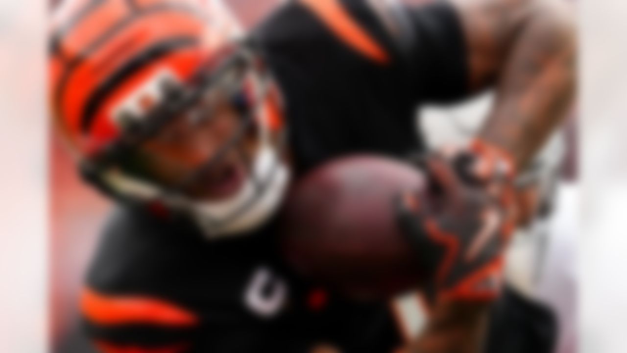 Cincinnati Bengals wide receiver Ja'Marr Chase scores a touchdown during the first half of an NFL football game against the Arizona Cardinals, Sunday, Dec. 28, 2025, in Cincinnati.