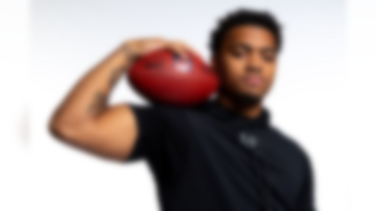 Auburn defensive lineman Keldric Faulk (38)  poses for a portrait during the 2026 NFL Scouting Combine on Wednesday, February 25, 2026 in Indianapolis, Indiana.