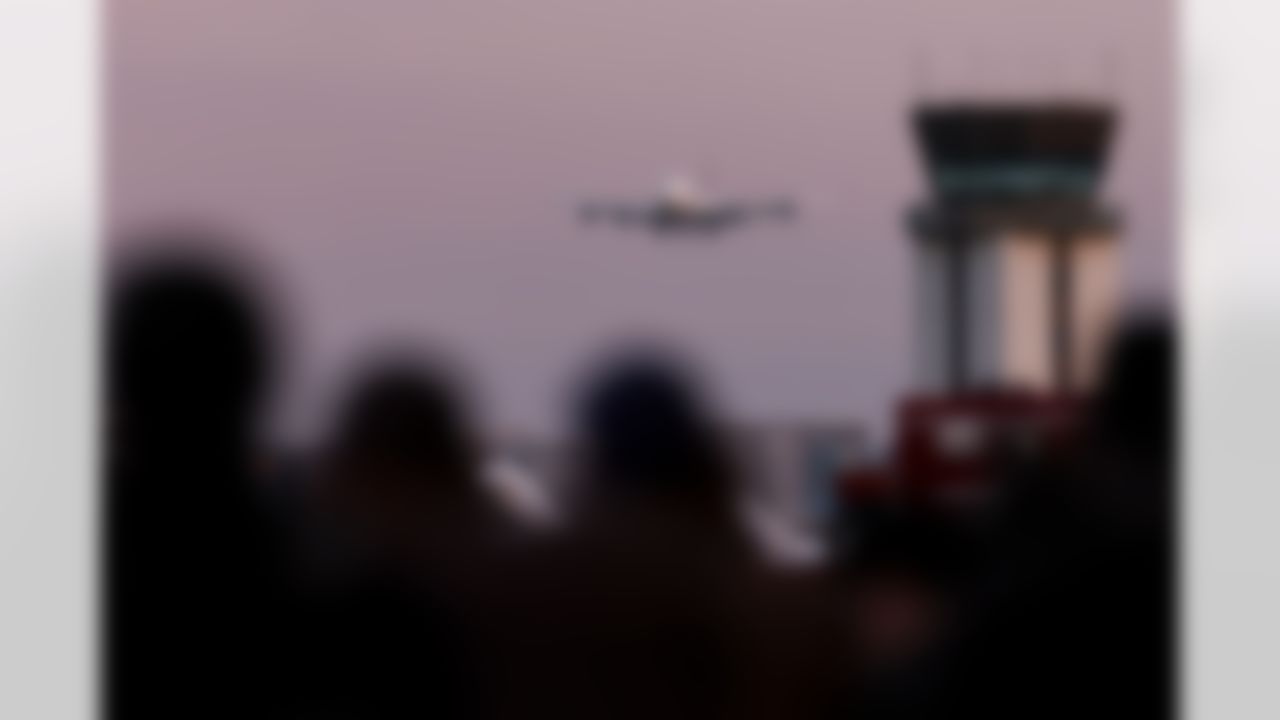 The Seattle Seahawks arrive at San Jose Mineta International Airport ahead of Super Bowl LX on Sunday, February 1, 2026 in San Jose, Calif.